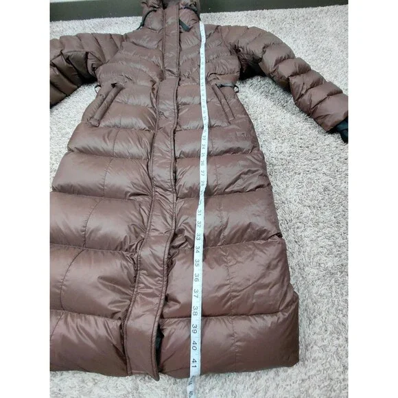 Quince Responsible Down Puffer Maxi Coat Jacket Womens Small Brown Long NO BELT - Picture 7 of 7